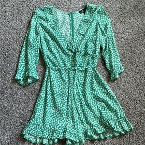 Green Ruffled Romper